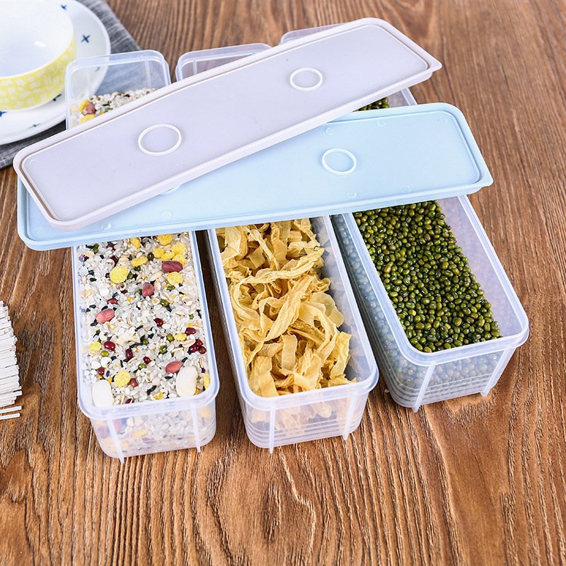 Rectangular Plastic Kitchen Storage Box for Fresh Fruit Egg Noodles Noodle Foods Square Sealed for Refrigerator Use