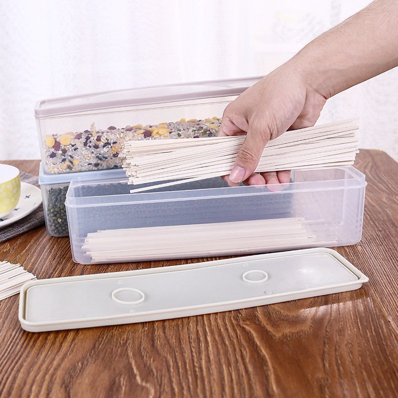 Rectangular Plastic Kitchen Storage Box for Fresh Fruit Egg Noodles Noodle Foods Square Sealed for Refrigerator Use