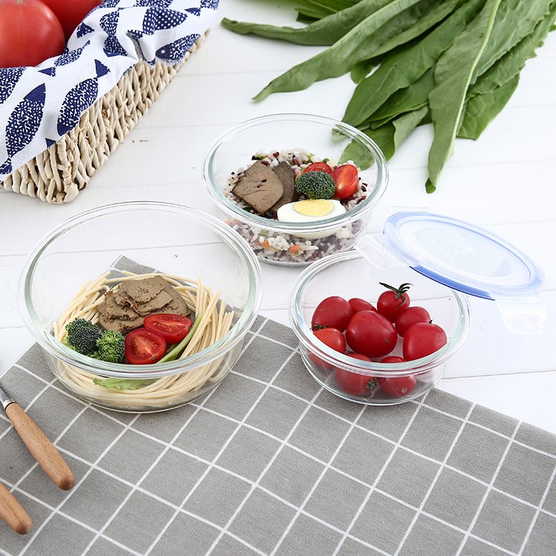 Professional meal prep container with lock lid ovenproof glass food storage