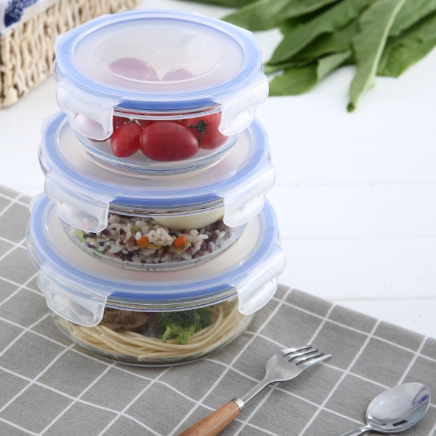 Professional meal prep container with lock lid ovenproof glass food storage