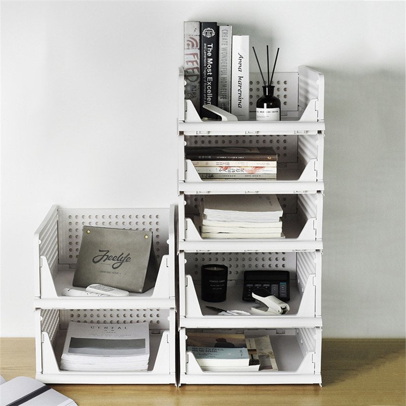 Hot Selling Folding Bin Organizers Plastic Foldable Storage Box Japan Opp Bag Rectangle Stylish Clothing Storage Set Plastic