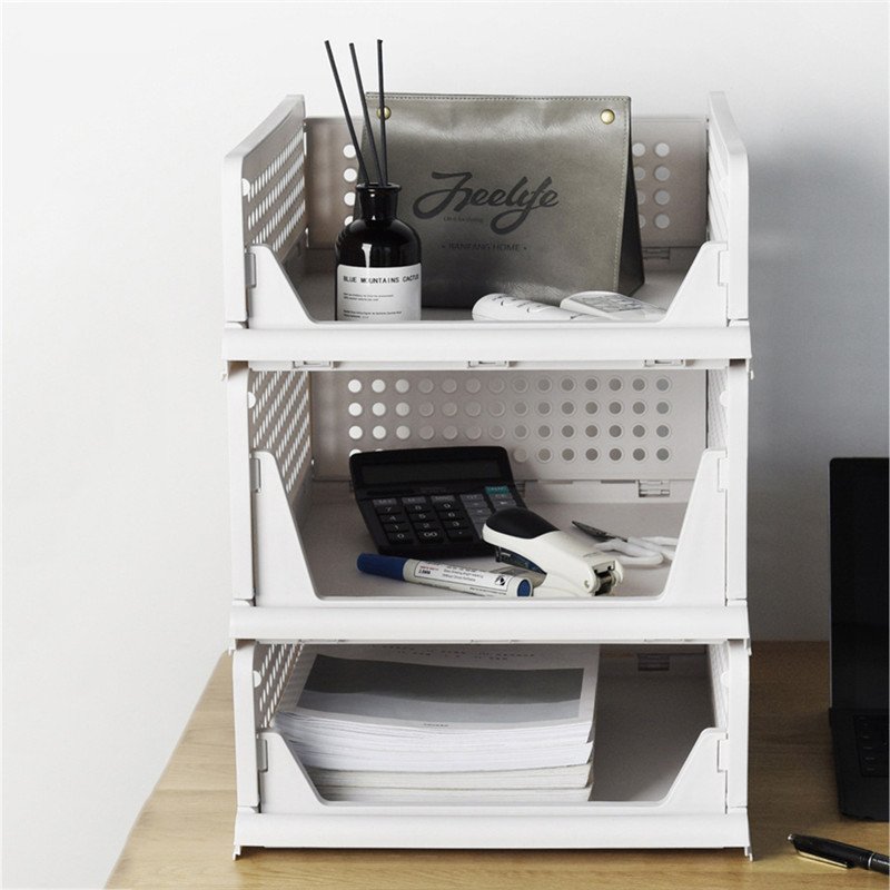 Hot Selling Folding Bin Organizers Plastic Foldable Storage Box Japan Opp Bag Rectangle Stylish Clothing Storage Set Plastic