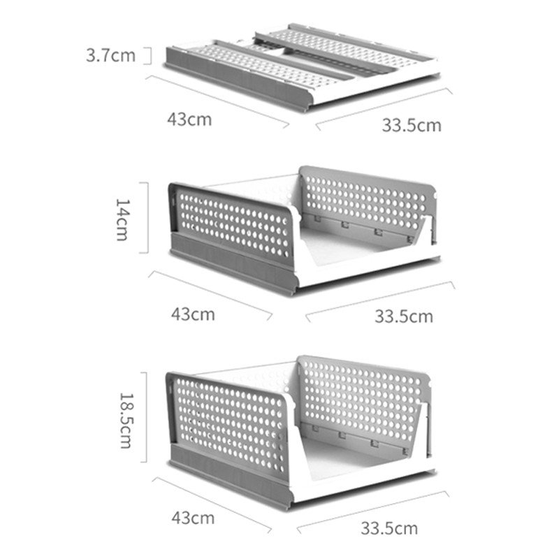 Hot Selling Folding Bin Organizers Plastic Foldable Storage Box Japan Opp Bag Rectangle Stylish Clothing Storage Set Plastic