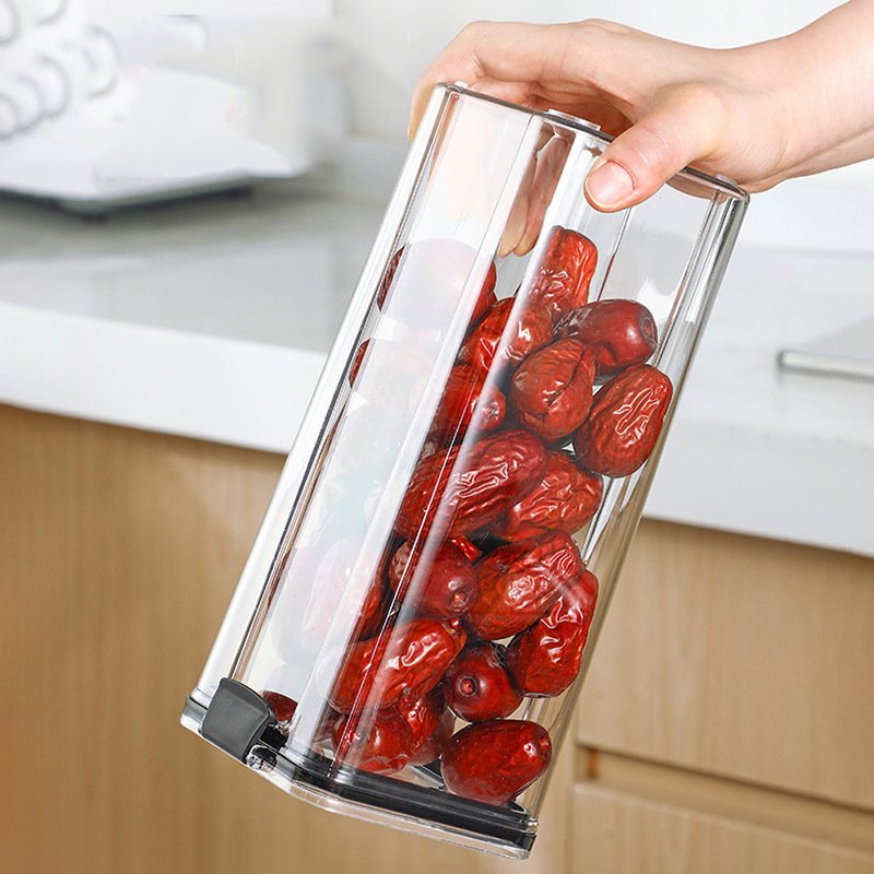 Clear Food Storage Jars with Lock Lids Refillable Kitchen Storage Containers for Dry Food Sugar Flour Cereal Canister