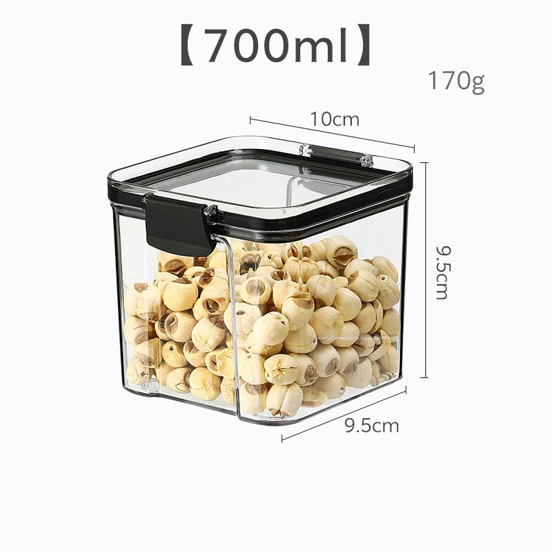 Clear Food Storage Jars with Lock Lids Refillable Kitchen Storage Containers for Dry Food Sugar Flour Cereal Canister