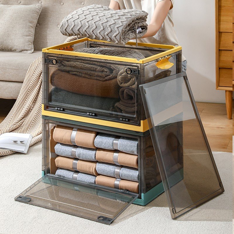 Modern Wholesale Modern Design Transparent Plastic Folding Collapsible Storage Box box plastic storage closet organizer