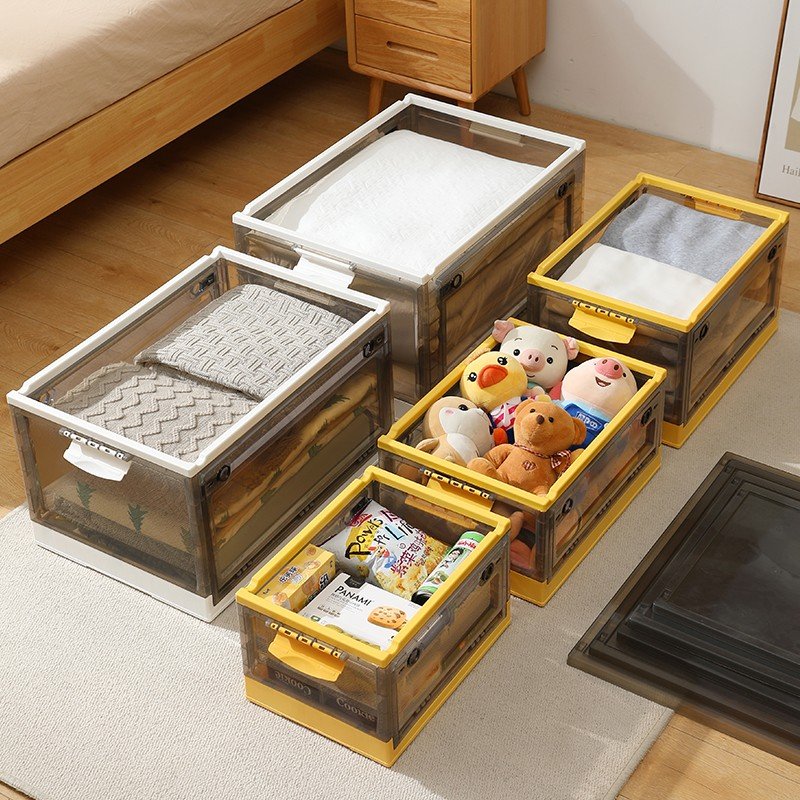 Modern Wholesale Modern Design Transparent Plastic Folding Collapsible Storage Box box plastic storage closet organizer