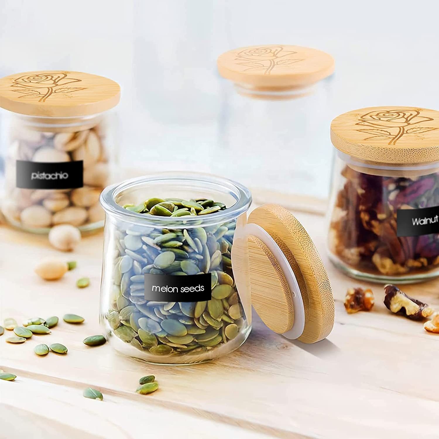 BSCI Factory Kitchen Food Storage Container Lid Custom Wooden Lid For Glass Jars Bamboo Lids