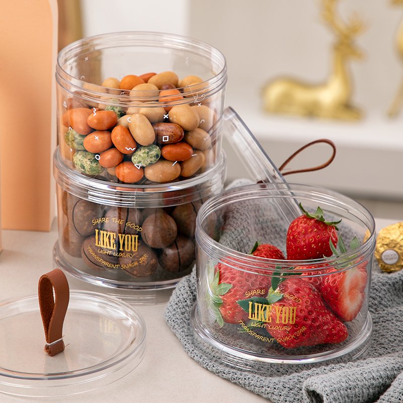 Cheap transparent stackable nuts candy fruit airtight food container