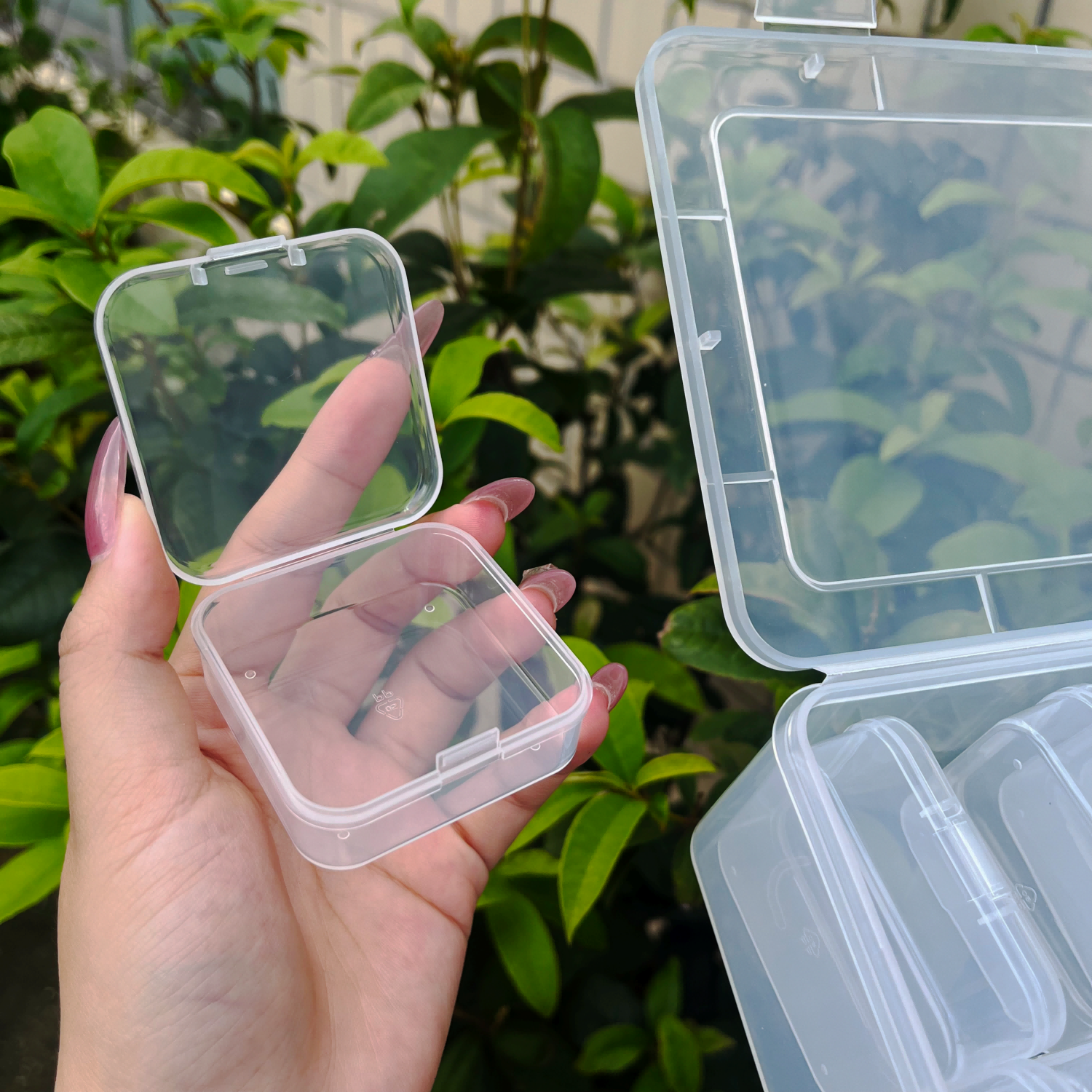Small Bead Organizers 15 Pieces Plastic Storage Cases Mini Clear Bead Storage Containers Transparent Boxes with Hinged Lid