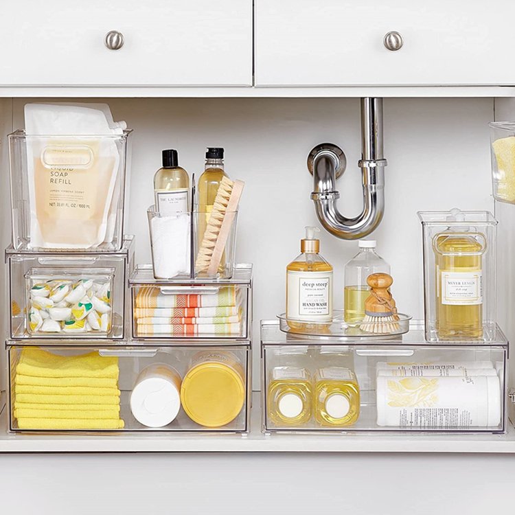 Plastic Stackable Kitchen Storage Box with Pull/Storage Refrigerator Organizer Food Storage & Container