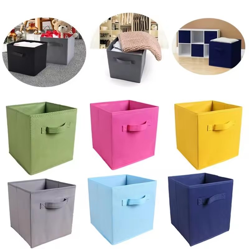 Hot Selling Cute Home Organization Items Foldable Non Woven Wardrobe Organizer Closet Clothes Jean Tshirt Storage Box