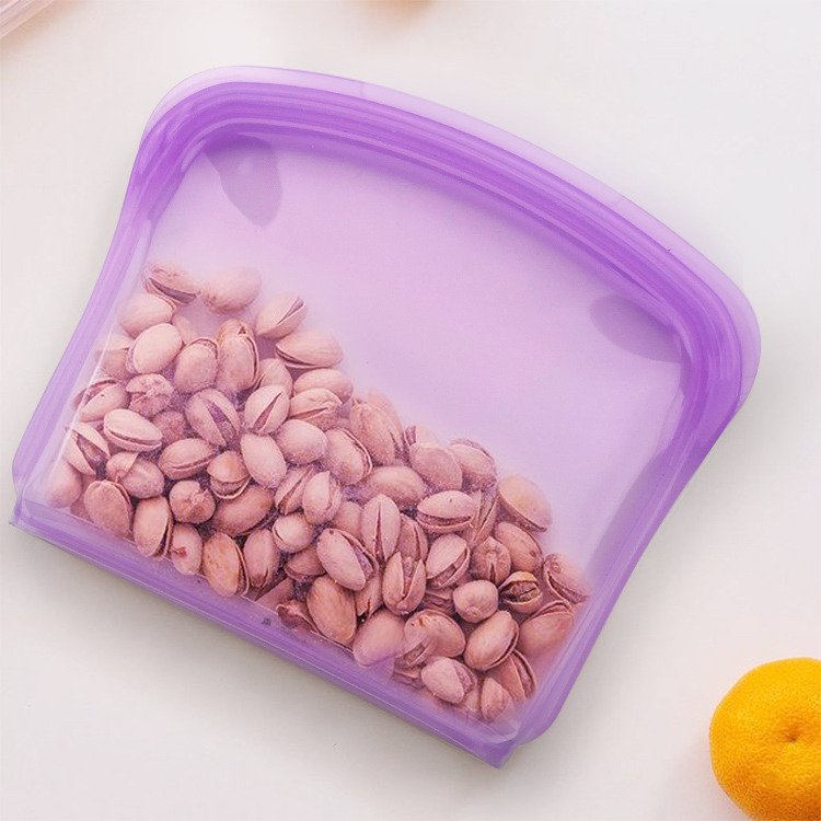800ML Silicone Flat Series food storage bag Cooking Bag Platinum Silicone Travel Carrying Storage Bag Sandwich Packing Container