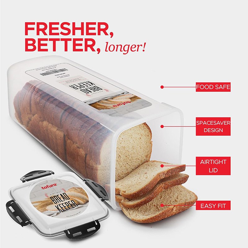 Hot Sale Single-Layer Square Plastic Food Container Resealable Bread Toast Fresh - Keeping Sealed Cans for Food Storage