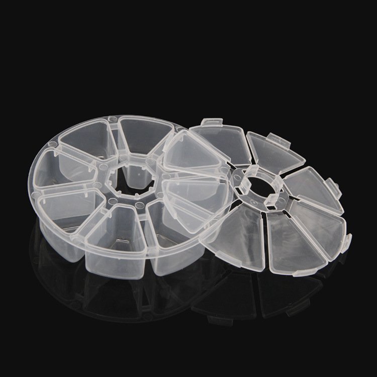 Jewelry Storage Box Material Round small 8 Grid Screw Parts Plastic Storage Box Jewelry Diy Nail Earring Electronic Components