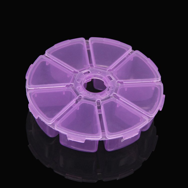 Jewelry Storage Box Material Round small 8 Grid Screw Parts Plastic Storage Box Jewelry Diy Nail Earring Electronic Components