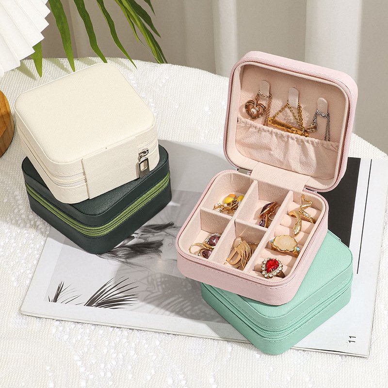 Women Girls Portable Travel Jewelry Storage Box Small Ring Earring Jewelry Boxs Travel Portable Jewelry Box