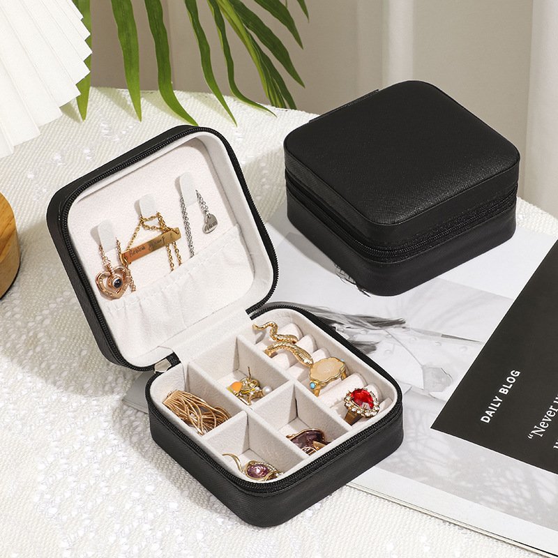 Women Girls Portable Travel Jewelry Storage Box Small Ring Earring Jewelry Boxs Travel Portable Jewelry Box