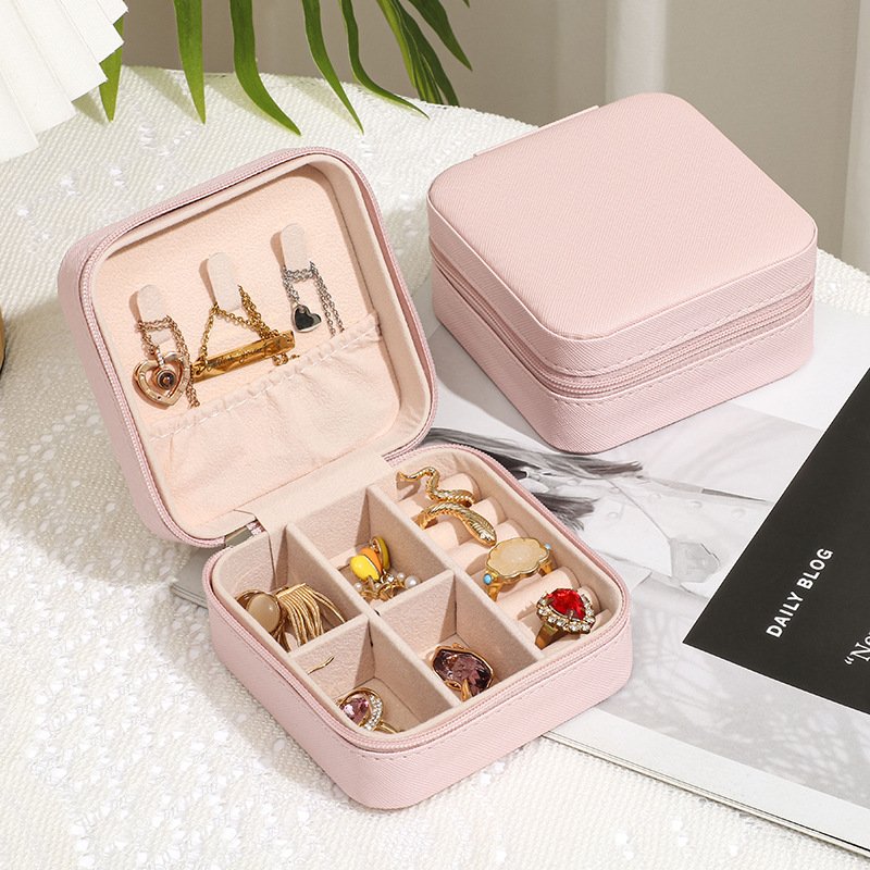 Women Girls Portable Travel Jewelry Storage Box Small Ring Earring Jewelry Boxs Travel Portable Jewelry Box