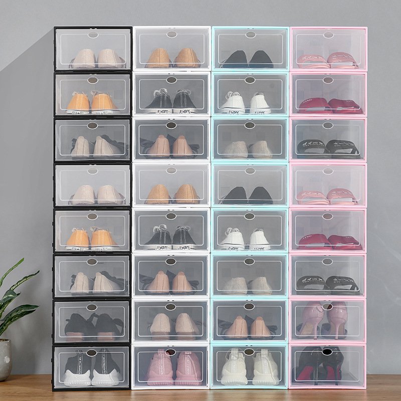 PP Shoe Box Storage Clear Storage Box Storage Boxes & Bins Stackable Shoe Organizer 3 layer shoe rack organizer