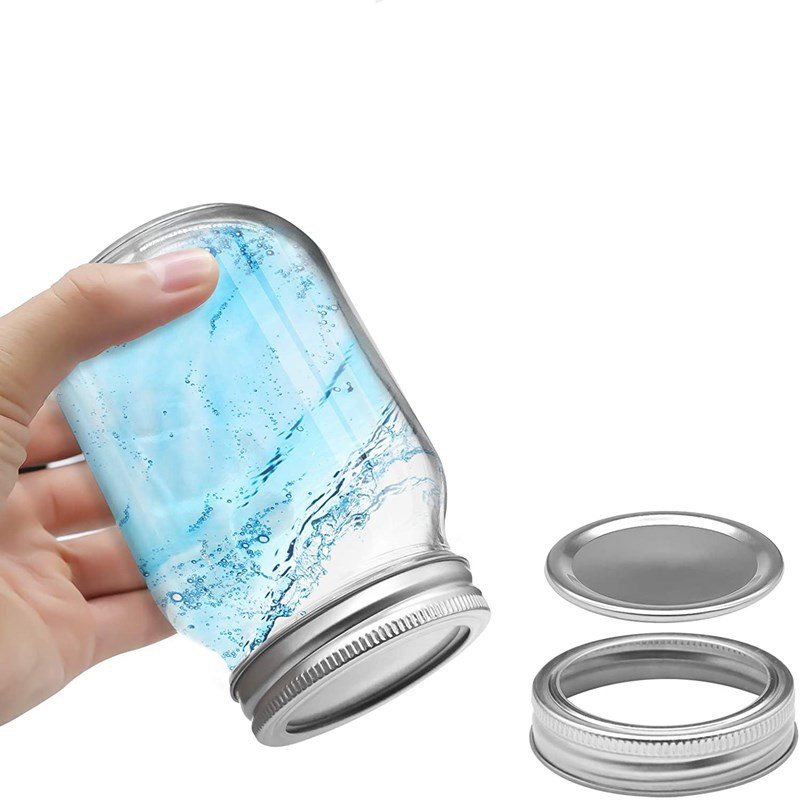 Transparent wide mouth glass Mason can food storage tank jam jar with screw lid