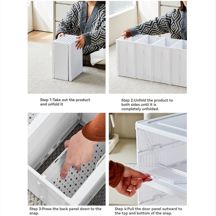 Free Installation 6-Tier Foldable Plastic Shoe Rack Organizer Container Stackable Folding Shoe Storage Box