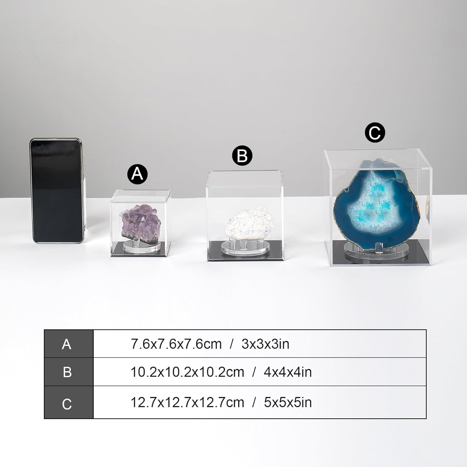 Clear Acrylic Removable Countertop Organizer Cube Dustproof Storage Box for Collectibles Display Showcase Stand Riser