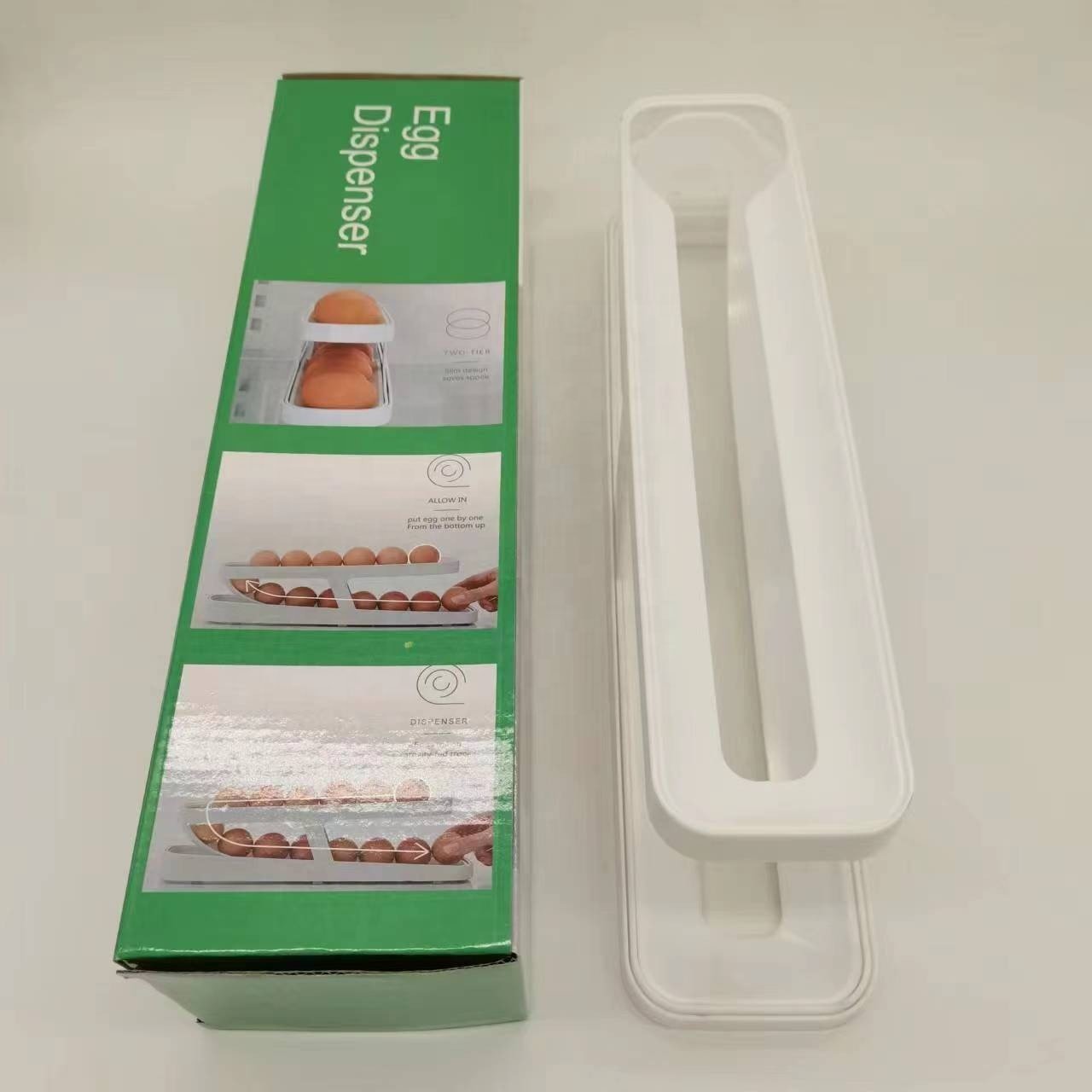Automatic Scrolling Egg Rack Holder Storage Box Egg Basket Container Organizer Rolldown Refrigerator Egg Dispenser For Kitchen
