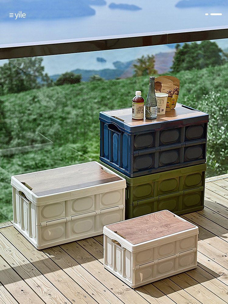 Hot Selling Outdoor Camping Collapsible Storage Box Large Folding Plastic Storage Bins with Lids
