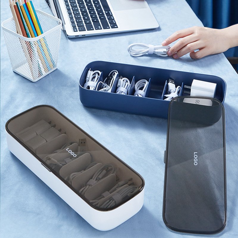 Baolong Factory Rectangle Cable Management Box Organizer Desktop Plastic Data Electric Wire Cable Storage Box With Lid