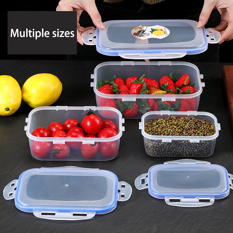 Different Capacity Plastic Sealed Cans Kitchen Storage Box Transparent Food Container Crisper