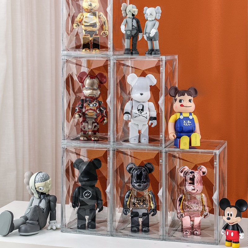Plastic Triangle Storage Box Shoe Organizer Foldable Stackable Storage Box PET Multifunction Square Toys Organizer
