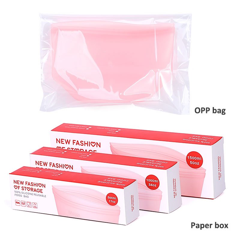 Customised BPA Free Collapsible Reusable Kitchen Cooler Waterproof Fruit Freezer Pouch Silicone Food Storage Bag