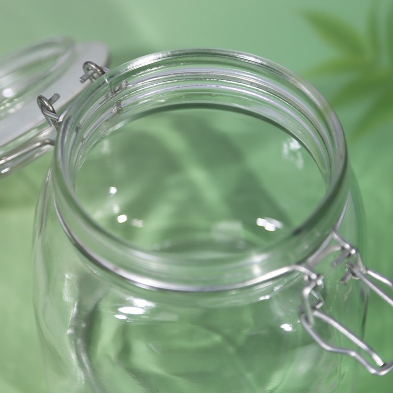 380ml 550ml 750ml 1000ml Airtight Storage Glass Jars with Clip Lid Lead-Free Seal for Kitchen Honey & Food Storage