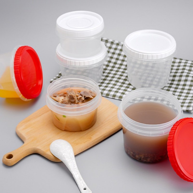 Hot Sale Leak Proof Custom color Plastic PP Eco-friendly Freezer Safe Microwavable Food Storage Container Bowl With Twist Lid