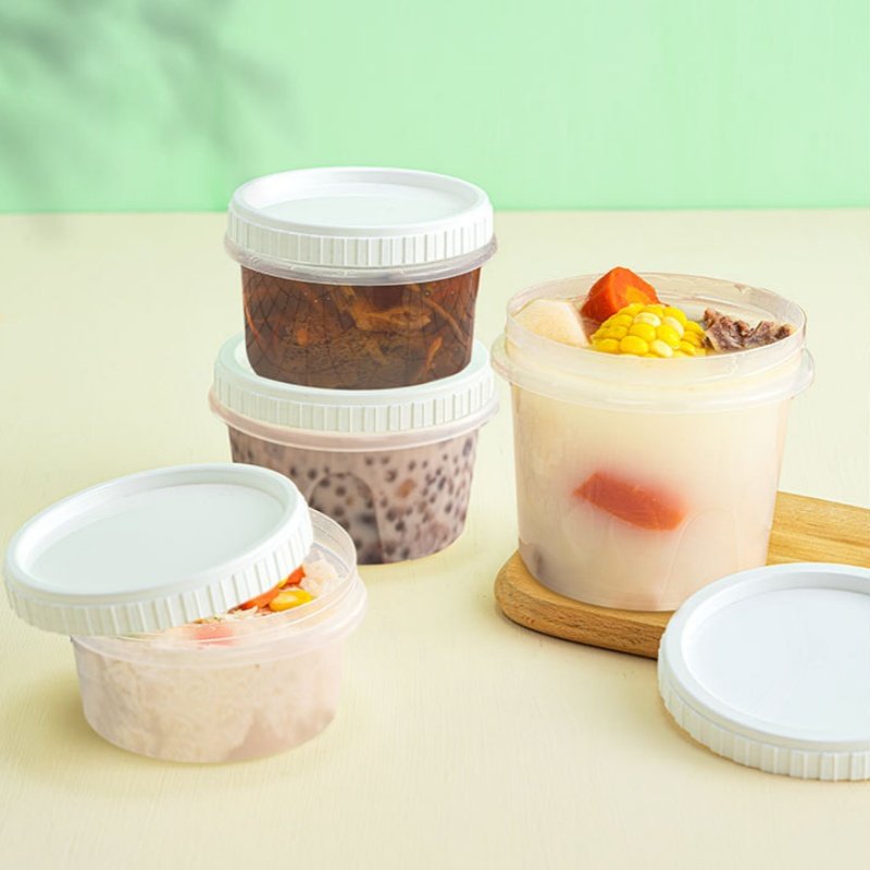 Hot Sale Leak Proof Custom color Plastic PP Eco-friendly Freezer Safe Microwavable Food Storage Container Bowl With Twist Lid