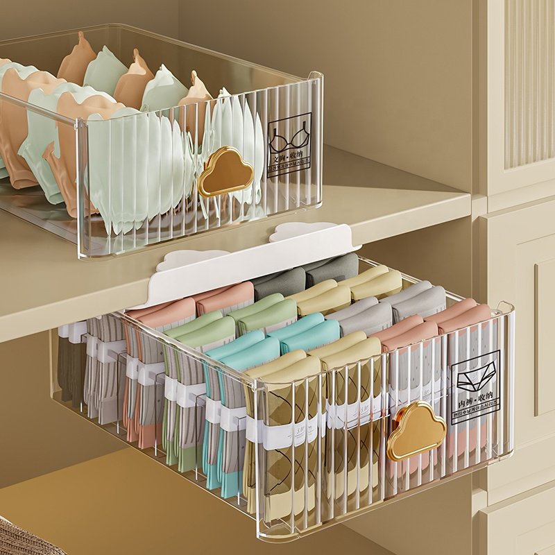 24 Grid Household Plastic Closet Underwear Storage Organizer Box Modern Multifunction Sock tie Bras Storage Wardrobe Home