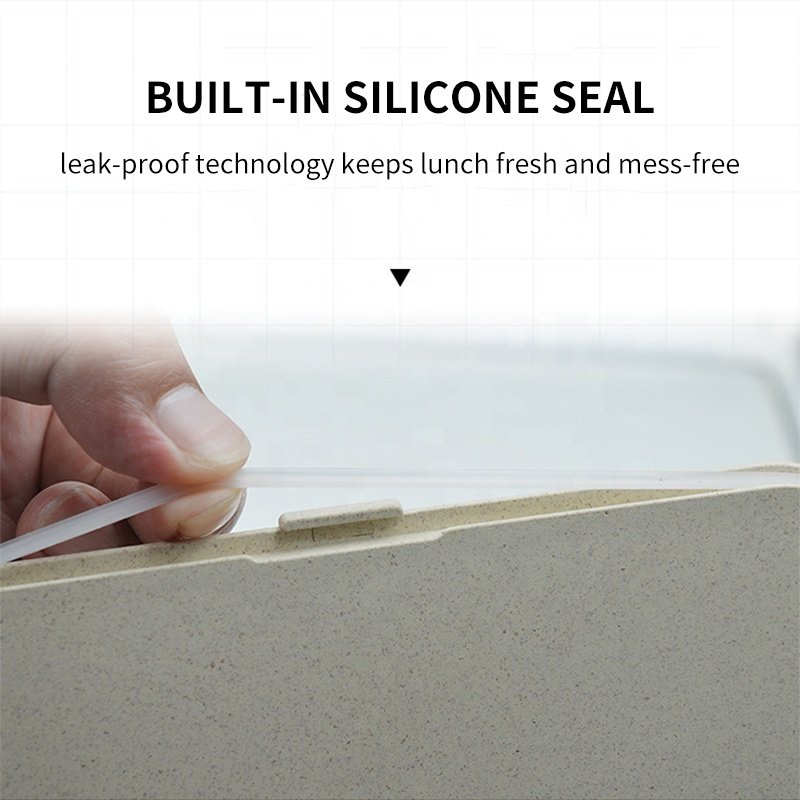 Bpa Free Portable Double Layer Korean Eco Friendly Custom Insulated Biodegradable Wheat Straw Lunch Bento Box