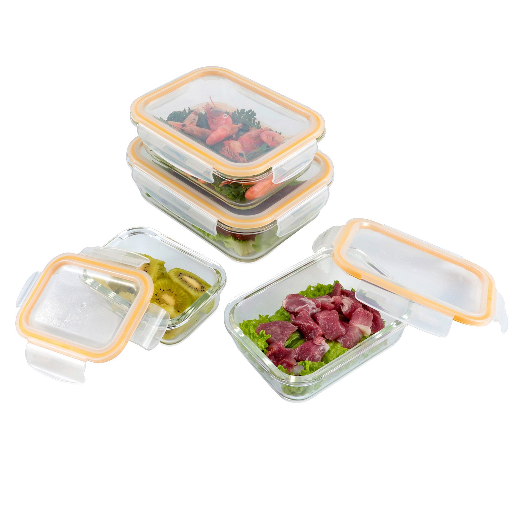 2024 new arrivals meal prep glass food storage container Lock lid Glass Food Storage Container