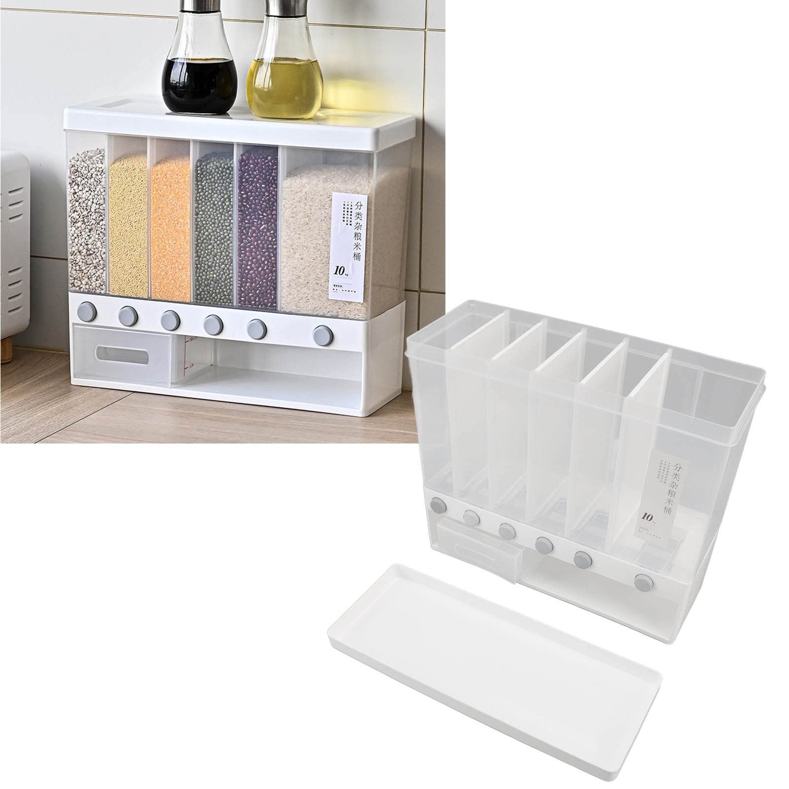 Factory wholesale HOT Kitchen Multipurpose Sealed Grain Rice Dispenser Container Transparent Cereal Storage Box
