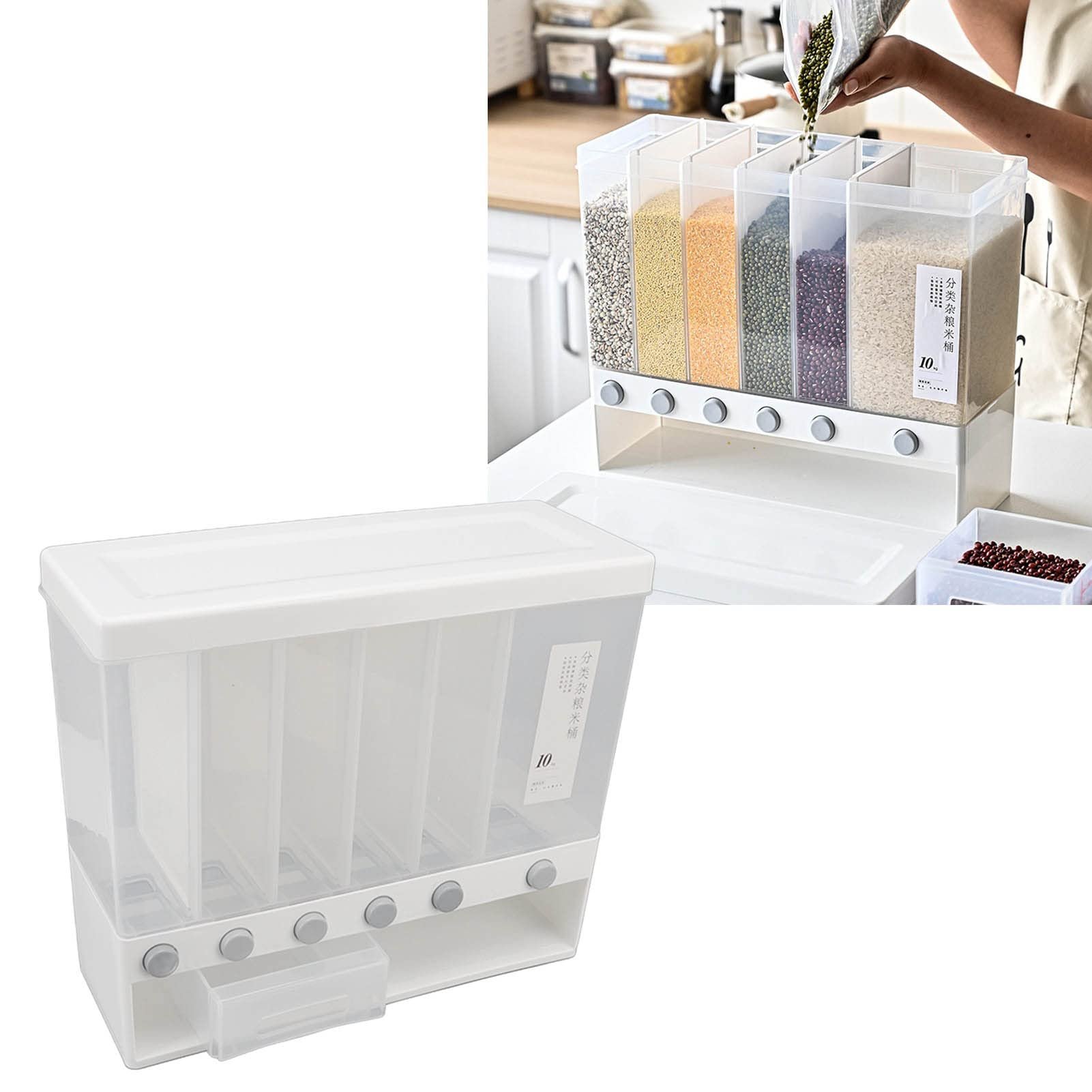 Factory wholesale HOT Kitchen Multipurpose Sealed Grain Rice Dispenser Container Transparent Cereal Storage Box