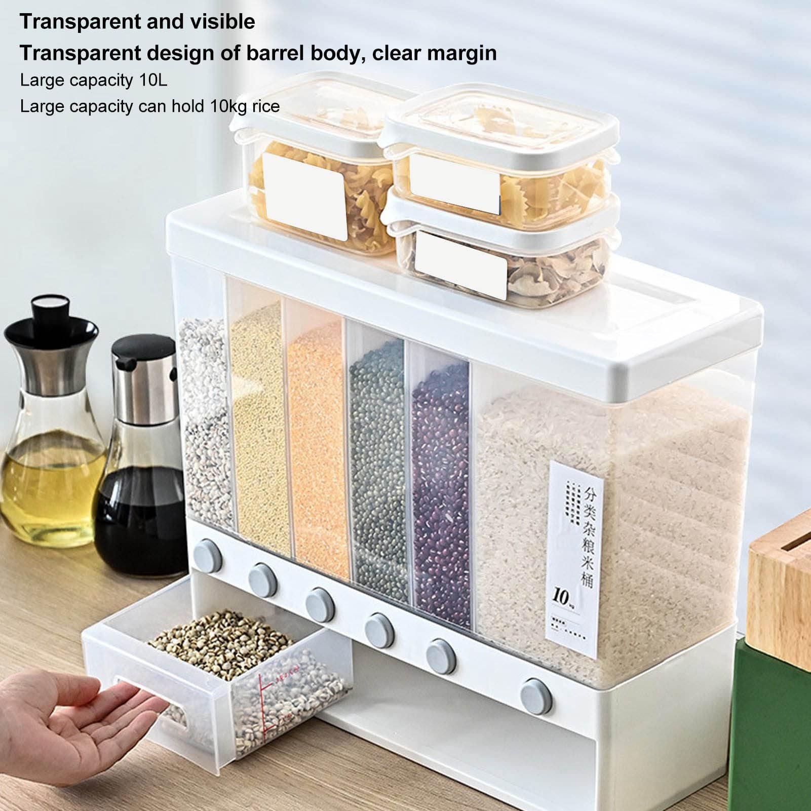Factory wholesale HOT Kitchen Multipurpose Sealed Grain Rice Dispenser Container Transparent Cereal Storage Box