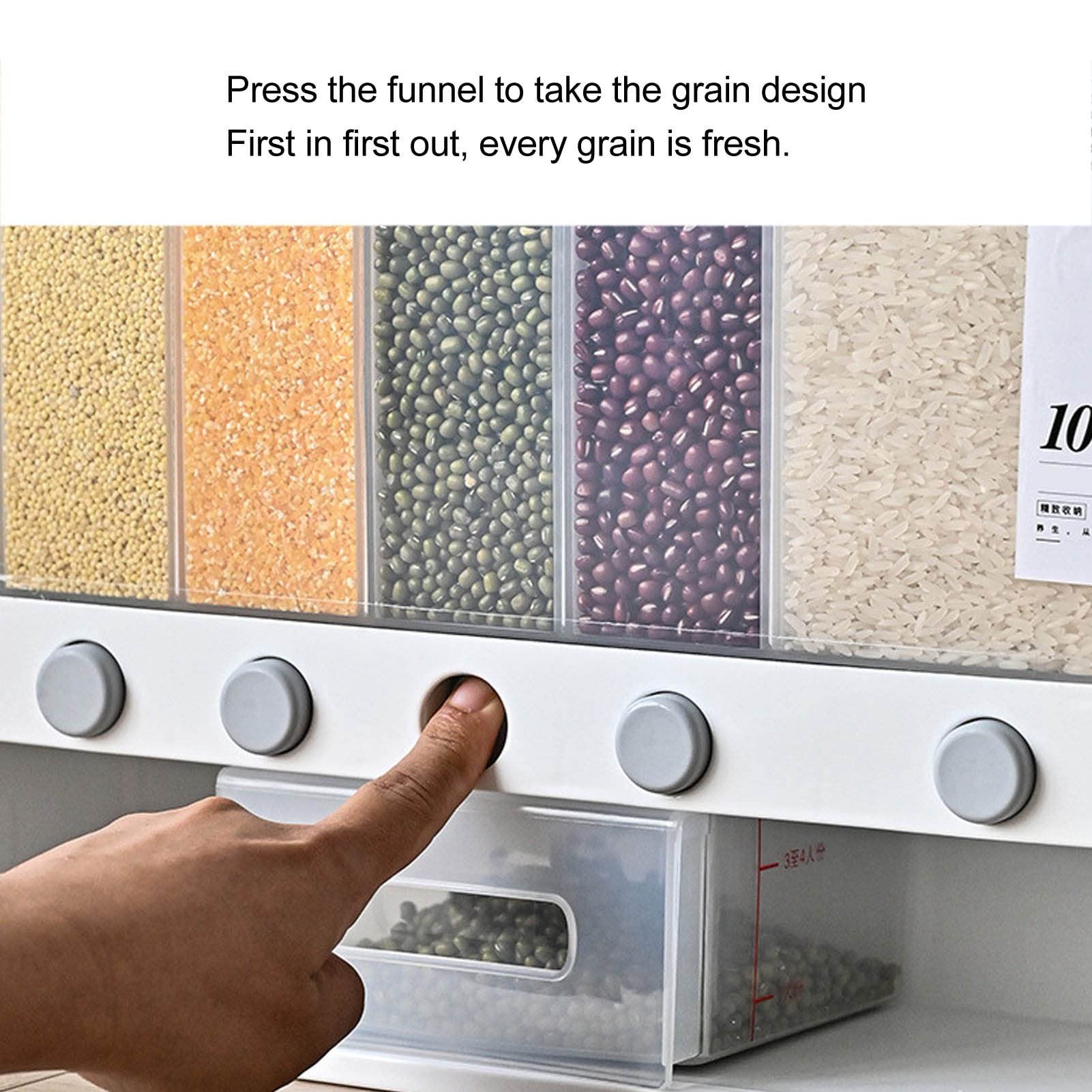 Factory wholesale HOT Kitchen Multipurpose Sealed Grain Rice Dispenser Container Transparent Cereal Storage Box