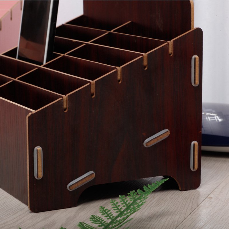 12 Grid Wooden Cell Phone Holder Desktop Organizer Storage Box for Classroom Office (12 Grid)