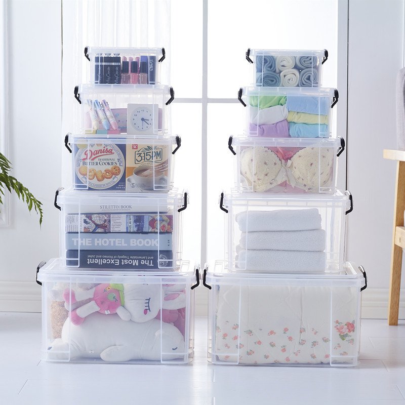 QM Hot Selling PP Plastic High Transparent Clothes and Toys Storage Box Container