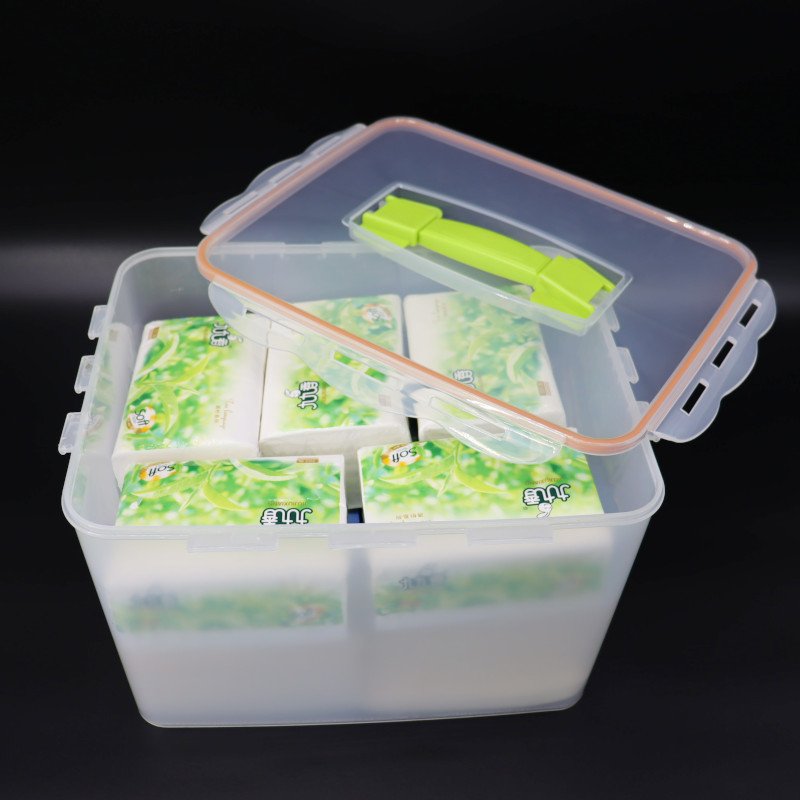 Econo 14L Plastic Translucent Storage Box with Lid Wholesale Factory PP Material Medicine & Tool Organizer for Kitchen Wardrobe