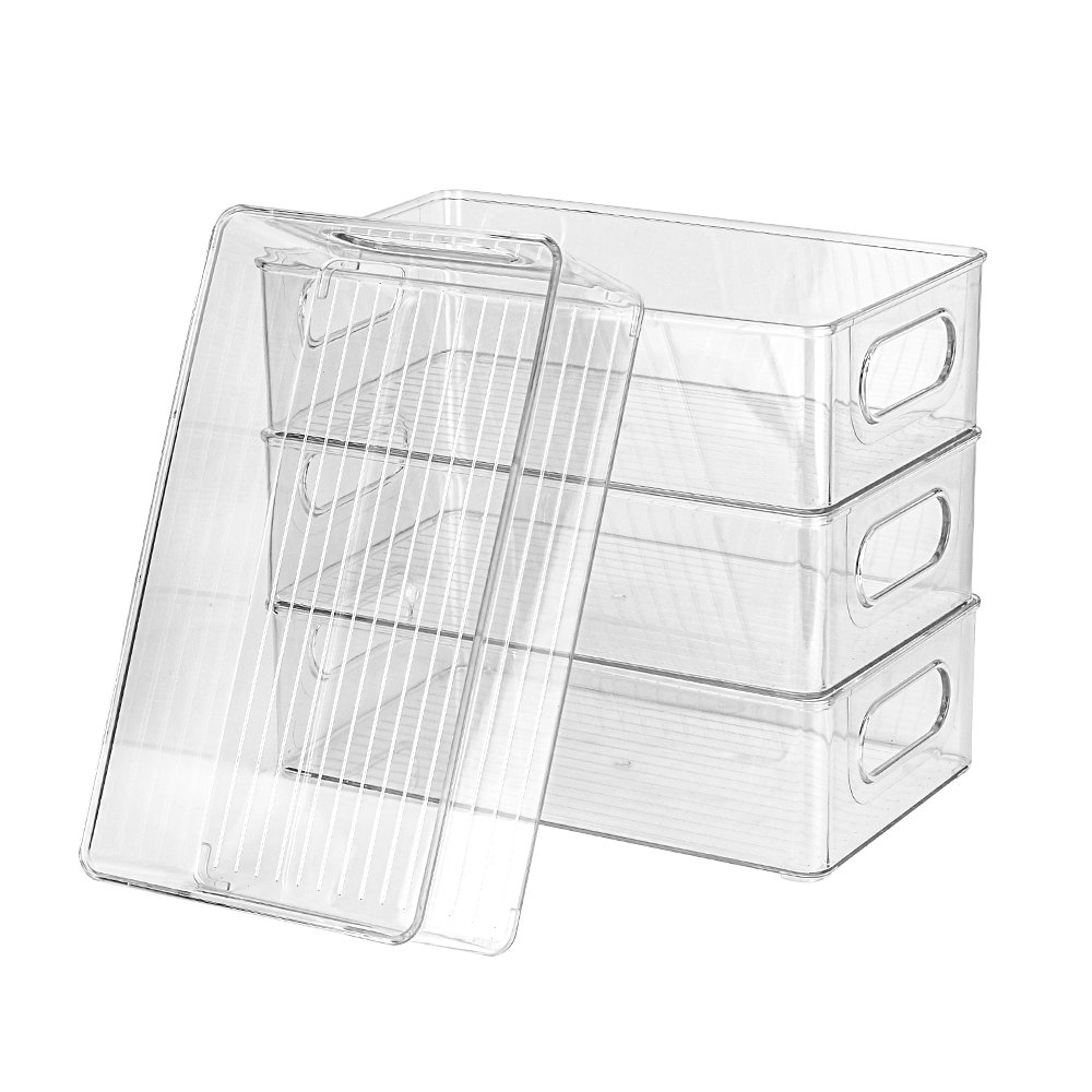 Modern BPA-free Plastic Storage Basket Freezer Bins and Refrigerator Food Organizer Kitchen Fridge Drawer Fruit Storage Box