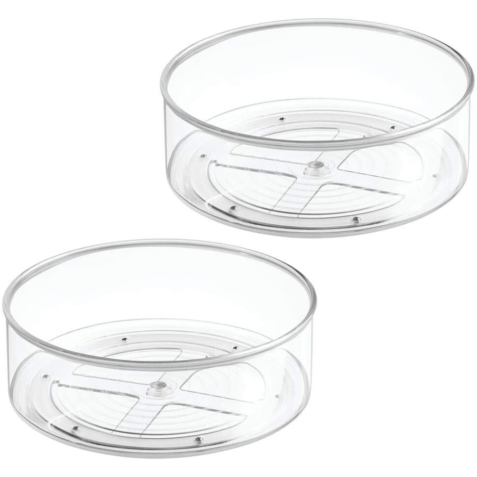 Countertop Baking Supplies Condiments Spices Acrylic Spinning Organizer Plastic Spinning Food Storage Turntable for Pantry