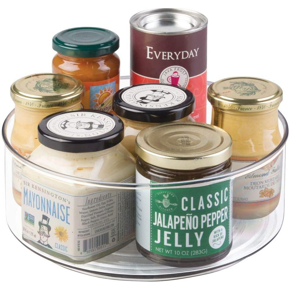 Countertop Baking Supplies Condiments Spices Acrylic Spinning Organizer Plastic Spinning Food Storage Turntable for Pantry