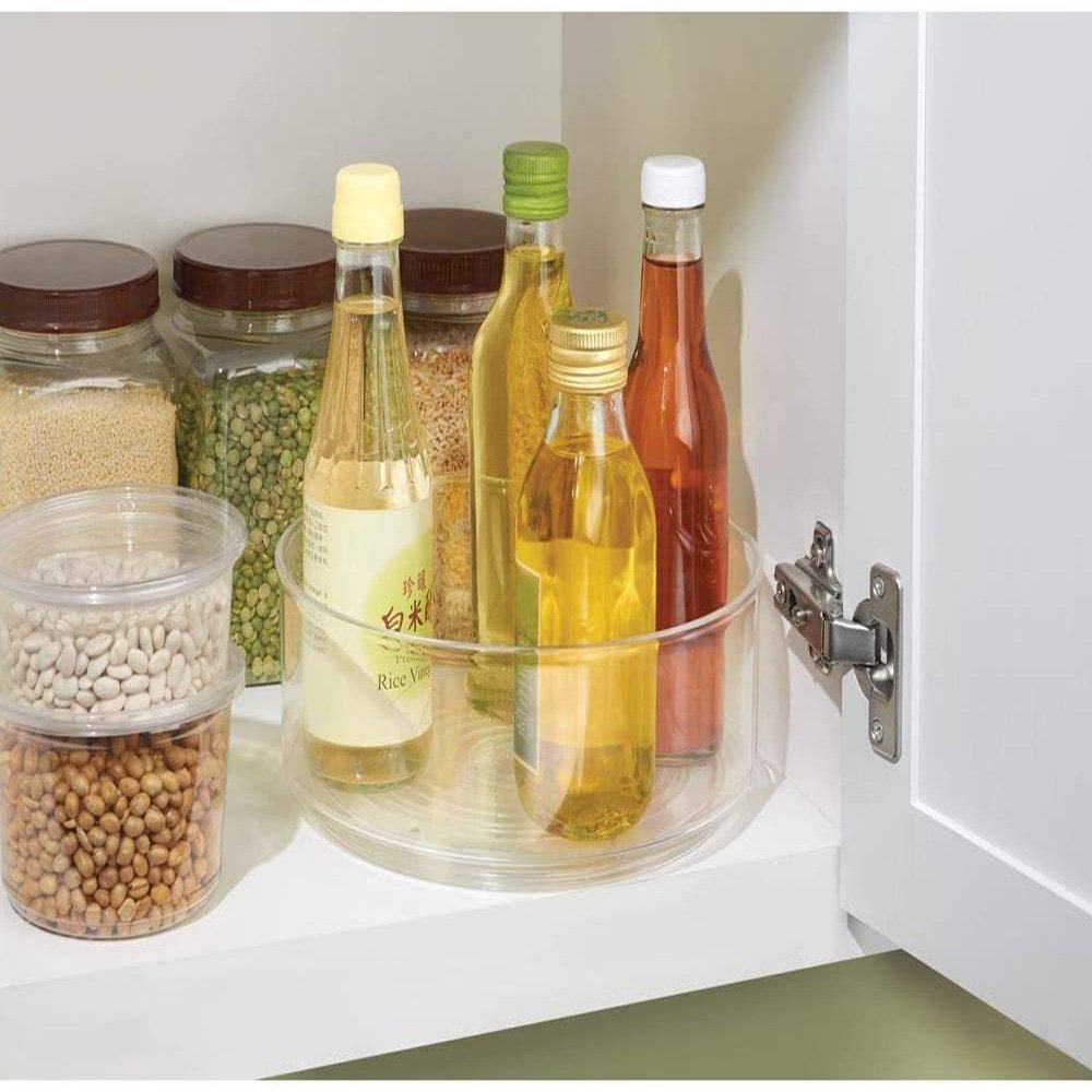 Countertop Baking Supplies Condiments Spices Acrylic Spinning Organizer Plastic Spinning Food Storage Turntable for Pantry